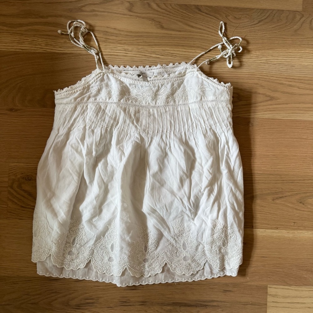 Joie White Camisole with Lace Detail